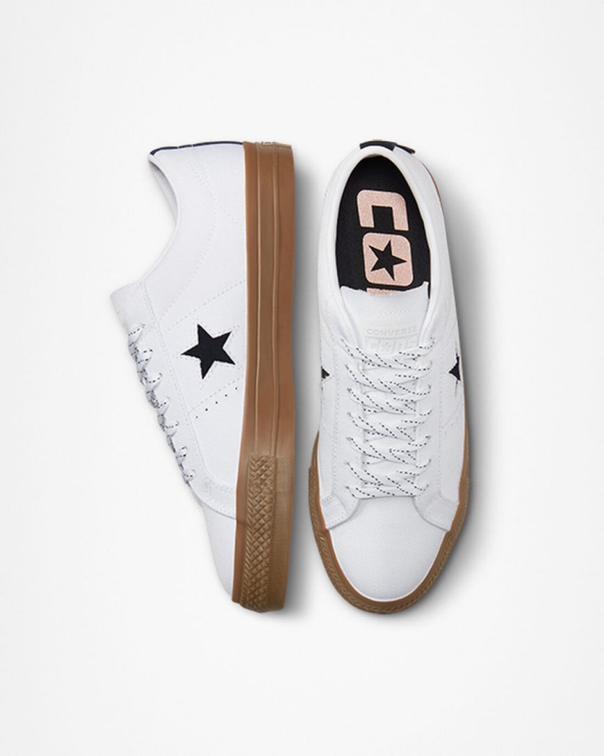 Zapatillas Skate Converse One Star Pro Cordura Canvas Hombre Blancas Negras | PE P4587L